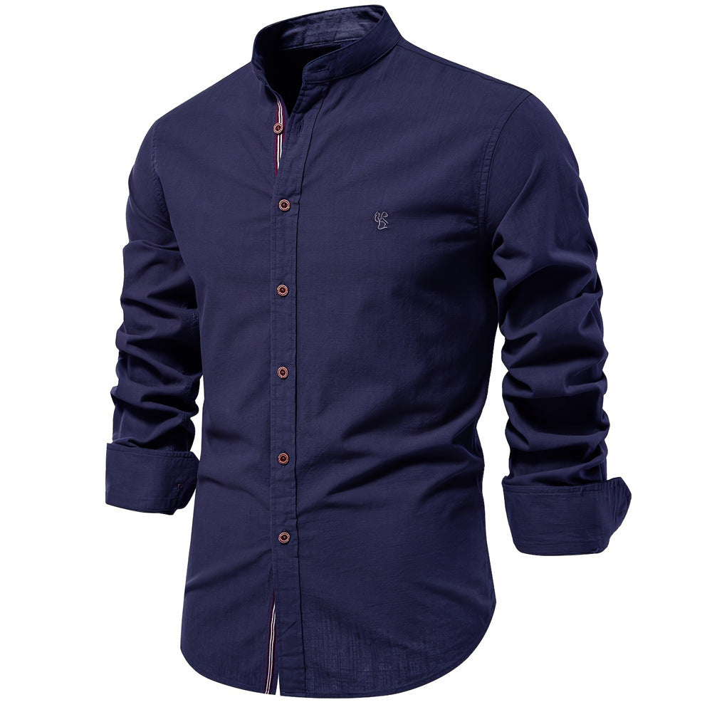 Japanese Solid Color Long Sleeve Shirt