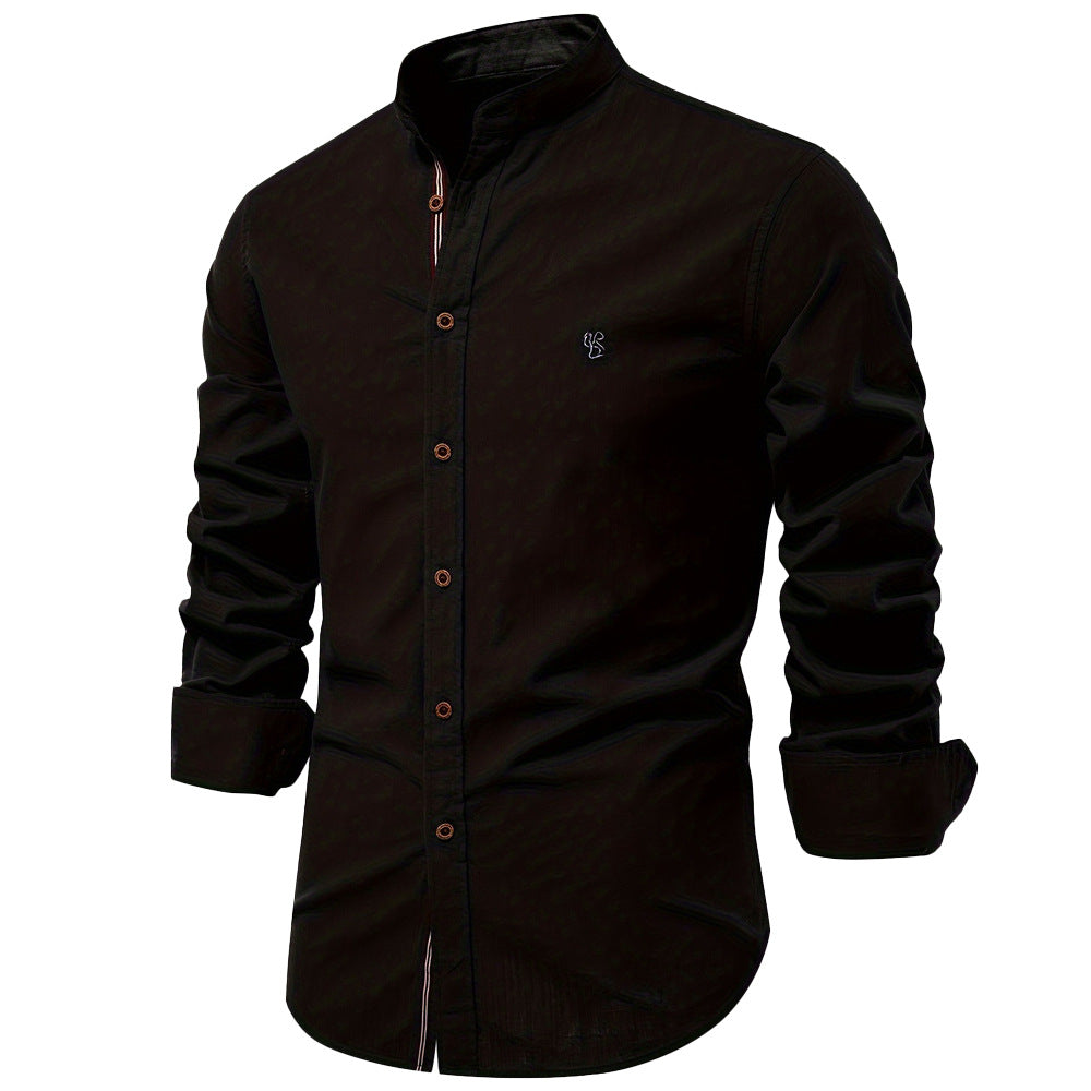 Japanese Solid Color Long Sleeve Shirt