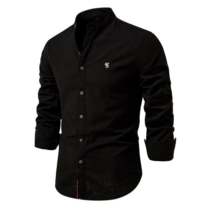 Japanese Solid Color Long Sleeve Shirt