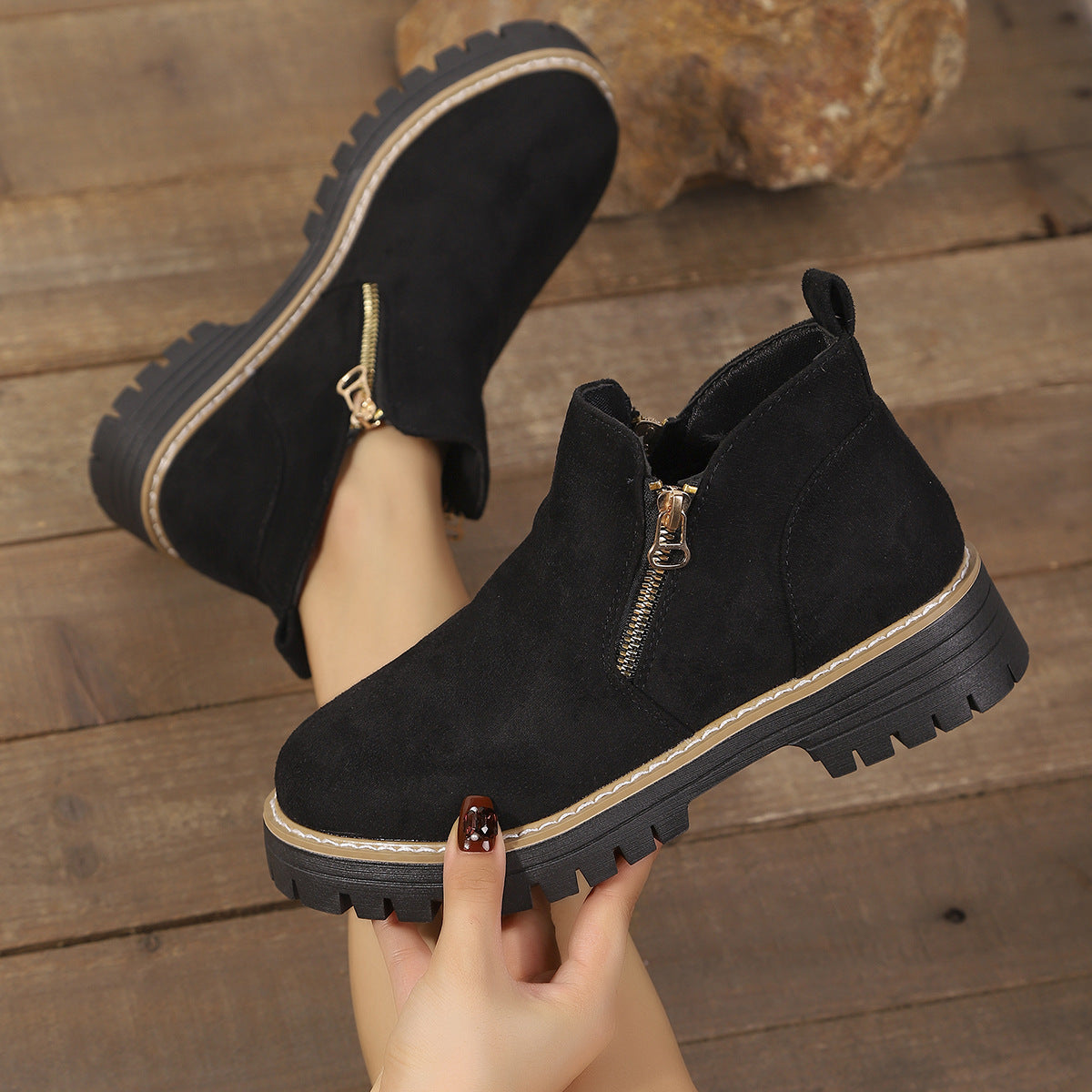 Side Zip Martin Boots
