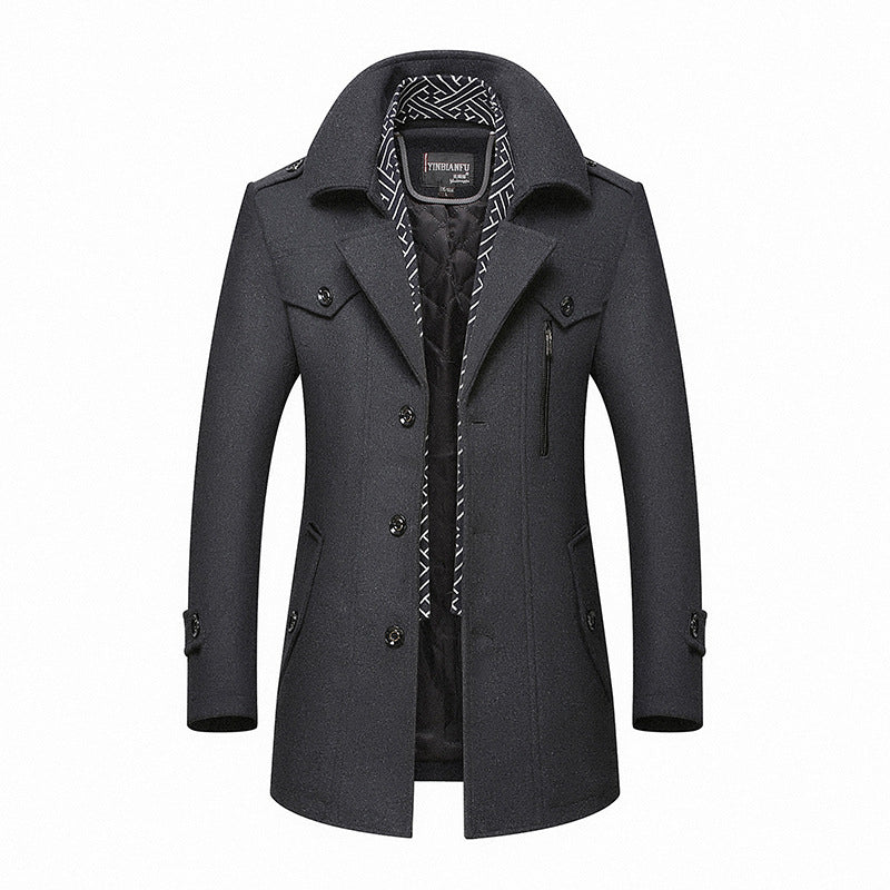 Coat With Thickened Laps